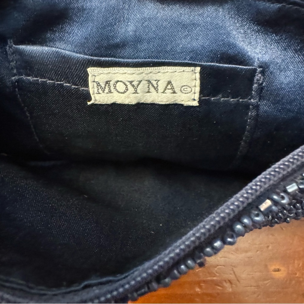 Moyna Blue and Orange Beaded Cosmetic Zipper Pouch - Picture 6 of 7